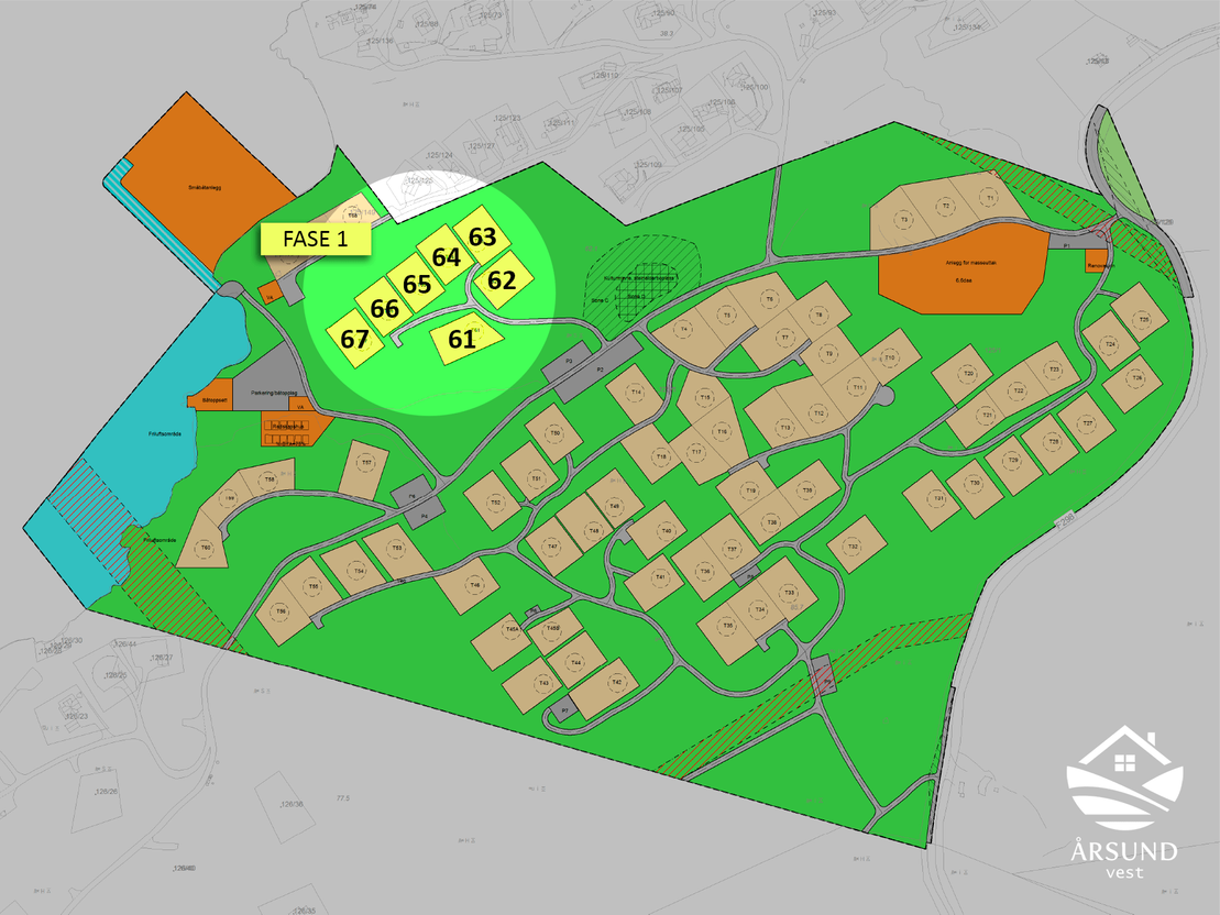 Illustrert bilde av byggefeltet for fase 1